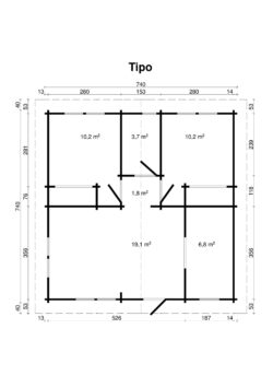 Höylähirsimökki Tipo 51,8 m2 - Image 2