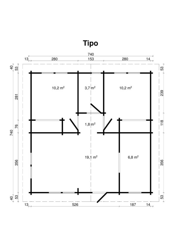 Höylähirsimökki Tipo 51,8 m2 - Image 2