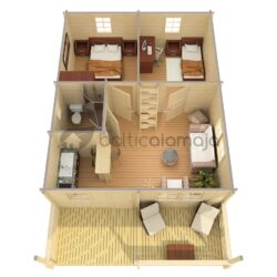 Makuuparvellinen höylähirsimökki Toledo B 58 m2 - Image 3