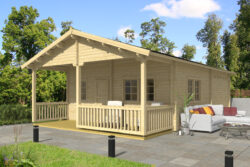 Makuuparvellinen höylähirsimökki Toledo D 70 m2