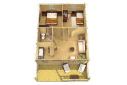 Makuuparvellinen höylähirsimökki Toledo D 70 m2 - Image 2