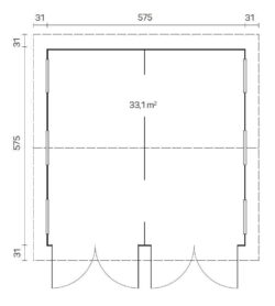 Autotalli Kotka 70mm, ikkunat tuplalasilla - Image 3
