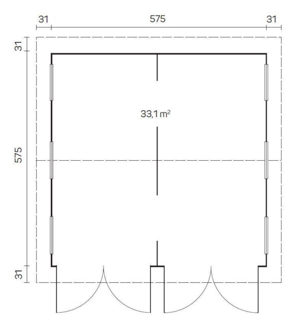 Autotalli Kotka 70mm, ikkunat tuplalasilla - Image 3