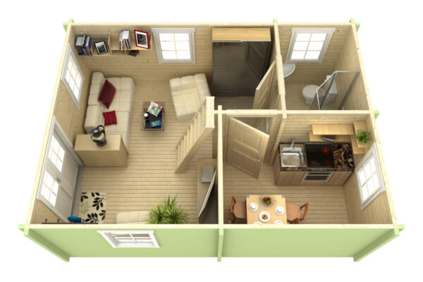 Makuuparvellinen pihamökki Gotland F 70 mm - Image 3