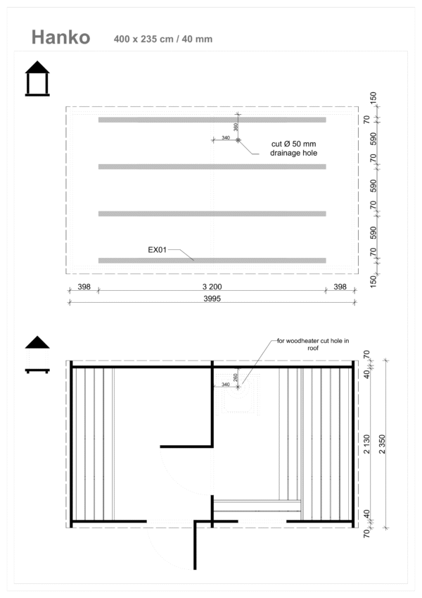 Ovaalisauna Hanko, 2 huonetta 400 x 235 cm - Image 4
