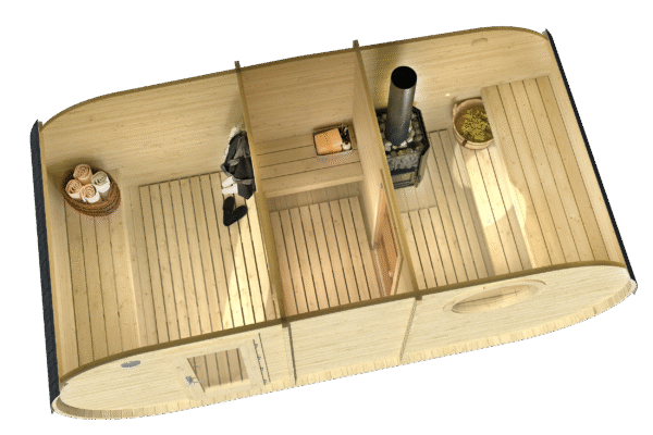 Ovaalisauna Loviisa, 3 huonetta 500 x 235 cm - Image 3