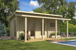 Pihasauna Inari pukuhuoneella ja etuterassilla