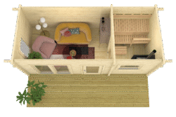 Pihasauna Inari pukuhuoneella ja etuterassilla - Image 3