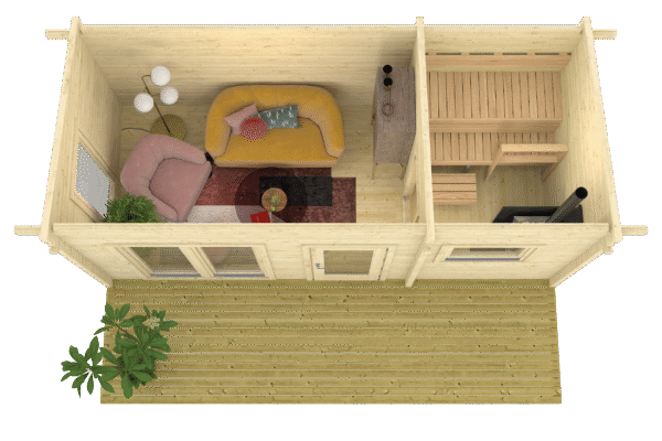 Pihasauna Inari pukuhuoneella ja etuterassilla - Image 3