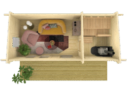 Pihasauna Inari pukuhuoneella ja etuterassilla - Image 4