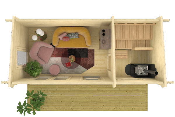 Pihasauna Inari pukuhuoneella ja etuterassilla - Image 4