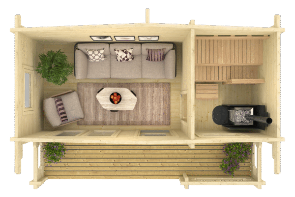 Pihasauna Suvi pukuhuoneella ja etuterassilla - Image 3