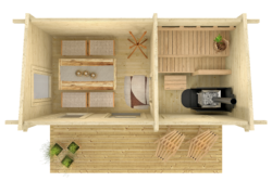 Valmis pihasauna Tahko pukuhuoneella ja etuterassilla - Image 3