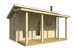 Valmis pihasauna Tahko pukuhuoneella ja etuterassilla - Image 2