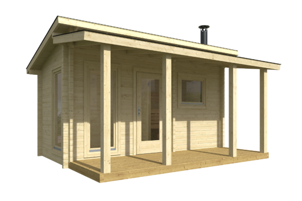 Valmis pihasauna Tahko pukuhuoneella ja etuterassilla - Image 2